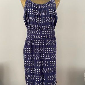 Lucky Brand "Live in Love" Blue Patterned Dress